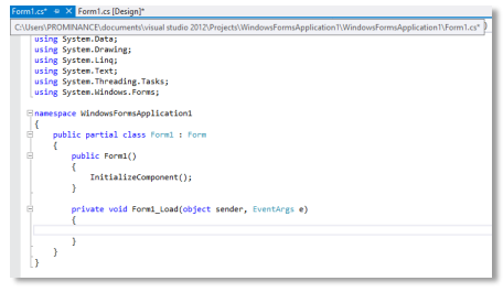 Double-clicking a button in the designer